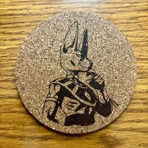 Dragon Ball Super Beerus Laser Engraved Cork Coaster